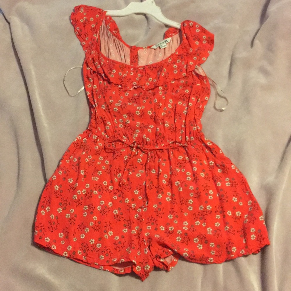 BOGO Orange floral romper